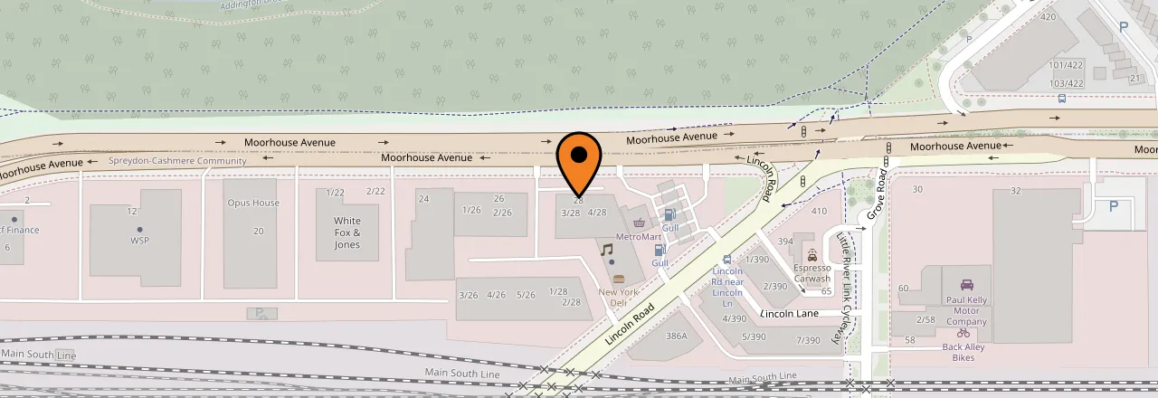 Map of Pool Land at 28 Moorhouse Ave, Addington, Christchurch